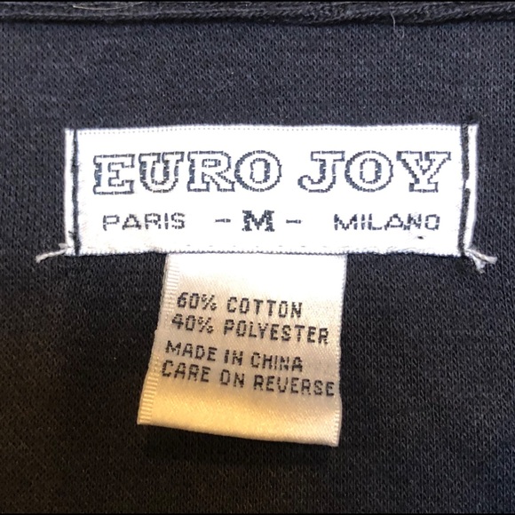 Euro Joy women’s sweater Sz M. Full Zip  Knit Blk - Picture 5 of 5